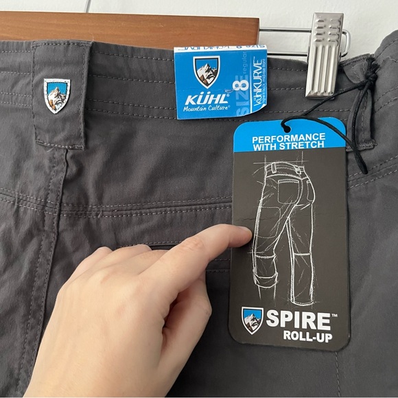 NEW Kuhl Spire Roll Up Hiking Pants Gray UPF 50+ 8 - Picture 8 of 14